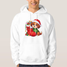 Puppy Santa Stocking Cheer