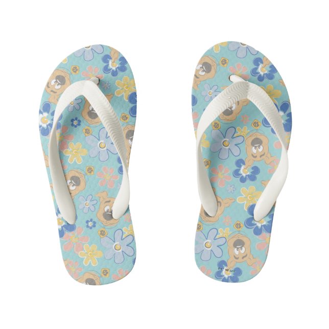 Puppy Scooby-Doo Flower Pattern Kid's Jandals (Footbed)
