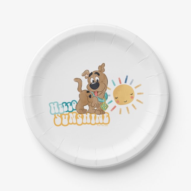 Puppy Scooby-Doo "Hello Sunshine" Paper Plate (Front)