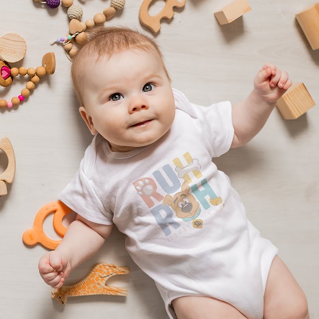 Puppy Scooby-Doo "Ruh Roh" Baby Bodysuit (Baby wearing bodysuit)