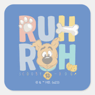 Puppy Scooby-Doo "Ruh Roh" Square Sticker
