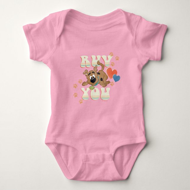 Puppy Scooby-Doo "Ruv You" Baby Bodysuit (Front)