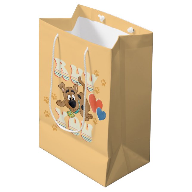 Puppy Scooby-Doo "Ruv You" Medium Gift Bag (Front Angled)