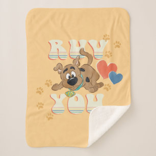 Puppy Scooby-Doo "Ruv You" Sherpa Blanket