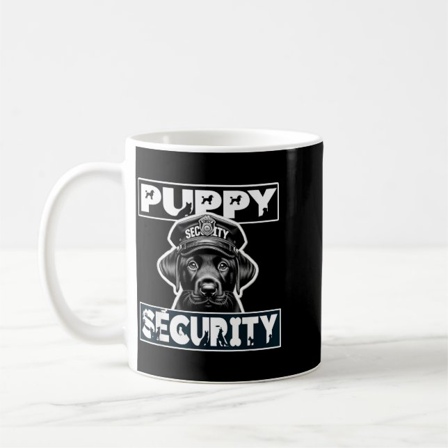 Puppy Security Dog Catcher Costume Black Lab Coffee Mug (Left)