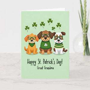 Puppy Shamrock Striped Top Card