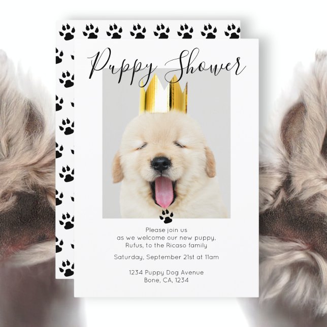 Puppy Shower Cute Personalised Dog Adoption Invitation (Creator Uploaded)