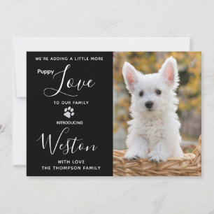 Puppy Shower Party - Black Elegant Modern New Pet Invitation