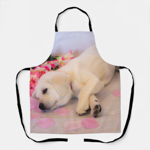 Puppy Sleep Flower 01 Apron