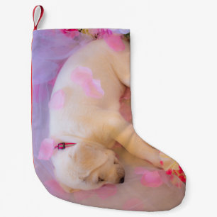 Puppy Sleepy Veil 01 Small Christmas Stocking