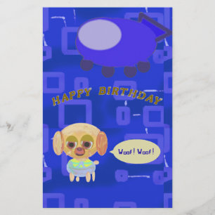 Puppy Spaceship Chef Ducky Kazoo Happy Birthday Stationery