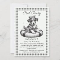 Puppy Splash Birthday Pool Party Invitation