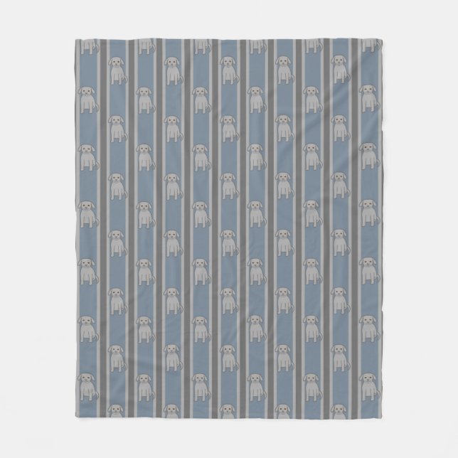 Puppy Striped Fleece Blanket (Front)