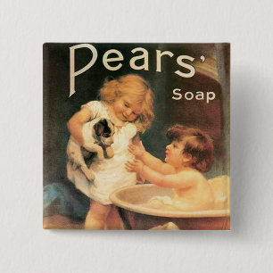 Puppy Taking a Bath 15 Cm Square Badge