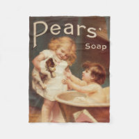 Puppy Taking A Bath Vintage Antique