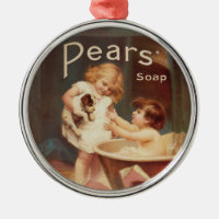 Puppy Taking A Bath Vintage Antique