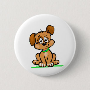 Puppy Tilt 6 Cm Round Badge
