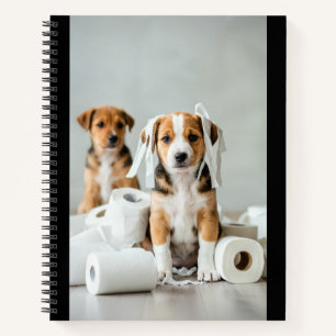 Puppy Toilet Paper Mishap Notebook