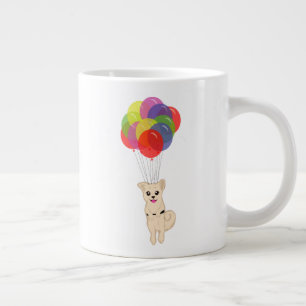 Puppy with Balloons Large Coffee Mug