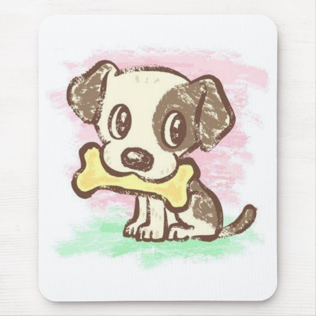 Puppy with Bone mousepad (Front)