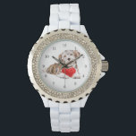 Puppy with Heart Gift For You Love Watch Gift<br><div class="desc">Puppy Love MIGNED Painting</div>