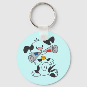 Puppy With Newspaper T-shirts and Gifts Key Ring