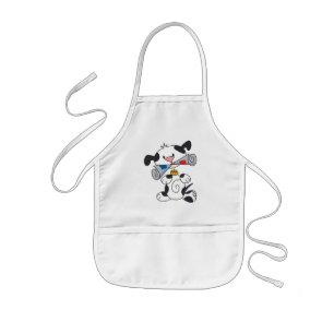 Puppy With Newspaper T-shirts and Gifts Kids Apron