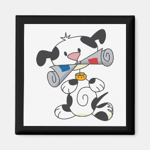 Puppy With Newspaper T-shirts and Gifts Magnet