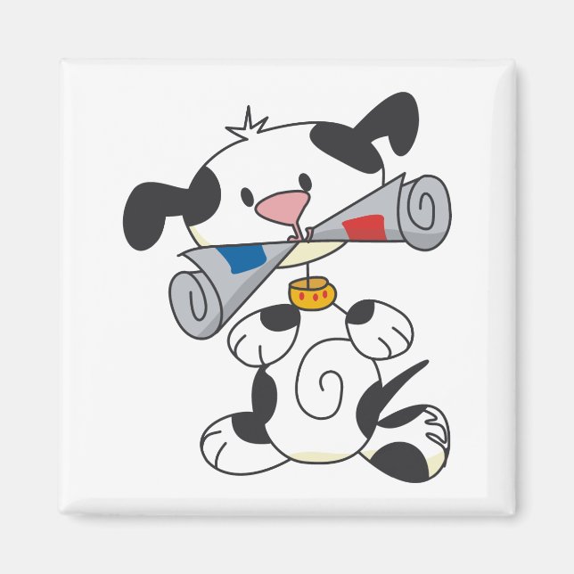 Puppy With Newspaper T-shirts and Gifts Magnet (Front)