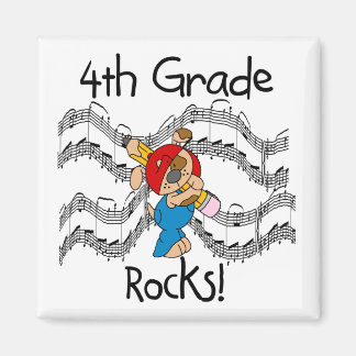 Puppy With Pencil 4th  Grade Rocks Magnet