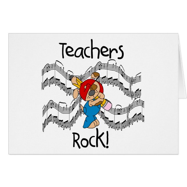 Puppy with Pencil Teachers Rock (Front Horizontal)