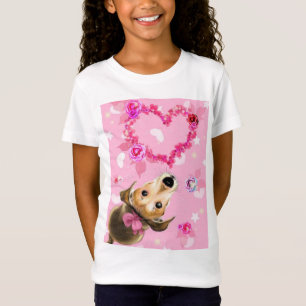 Puppy With Pink Ribbon - Love - T-Shirt
