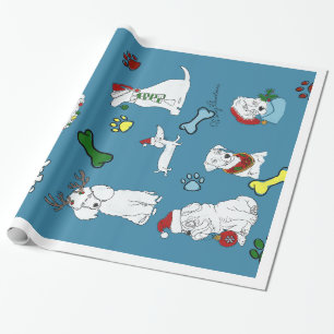 PUPPY XMAS WRAPPING PAPER