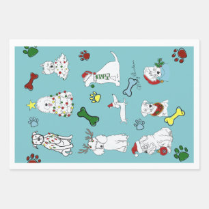 PUPPY XMAS WRAPPING PAPER SET