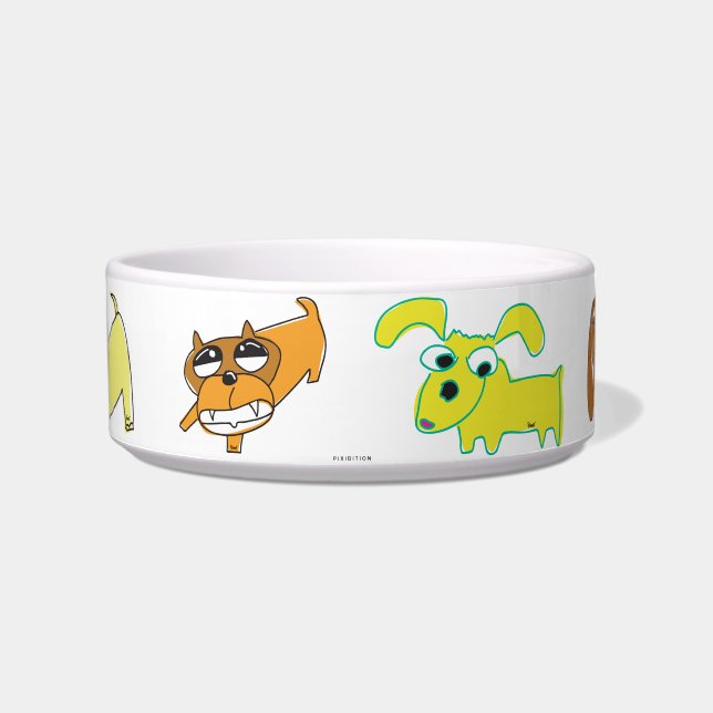 Puppy Yellow Brown Pet Bowls (Front)