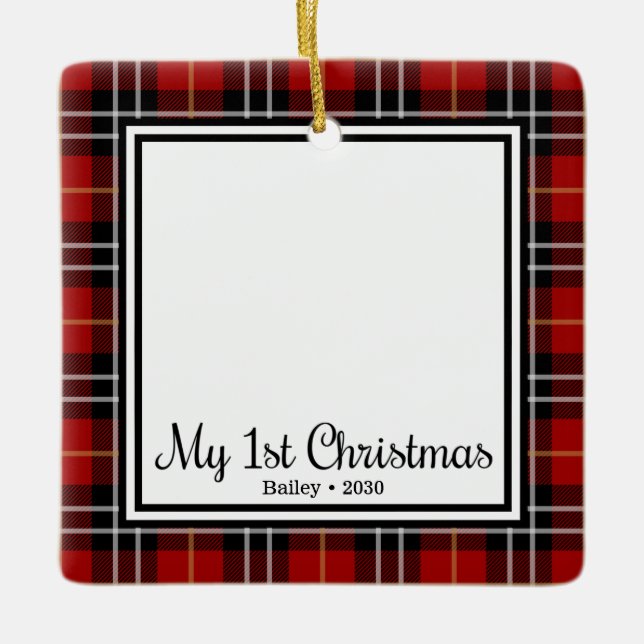 Puppy's 1st Christmas Ceramic Ornament (Front)