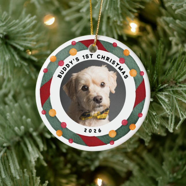 Puppy's 1st Christmas Ceramic Tree Decoration (Tree)