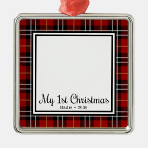 Puppy's 1st Christmas Photo Metal Tree Decoration