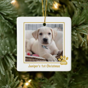 Puppy's 1st Christmas Photo Ornament