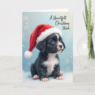 Puppys Christmas Cap Card