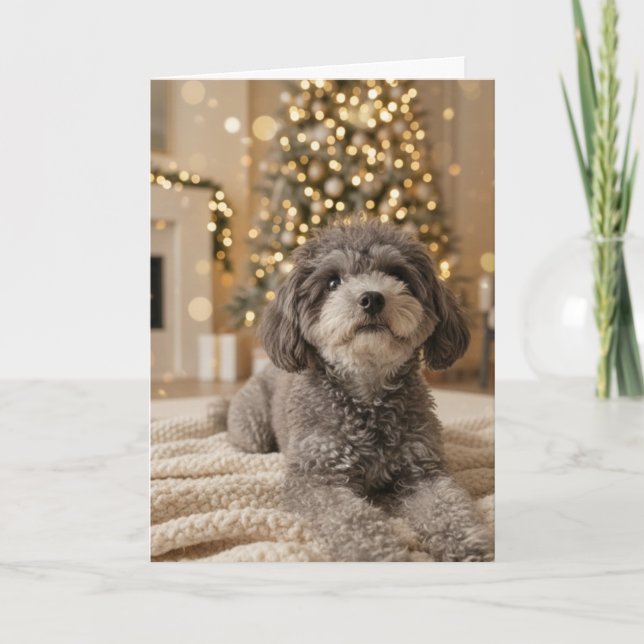 Puppy's First Christmas! - Customizable Holiday Card (Front)