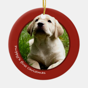 Puppy's First Christmas (Labrador Retriever) Ceramic Tree Decoration