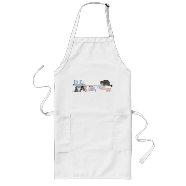 PUPs Logo Merchandise with Cats Long Apron (Front)