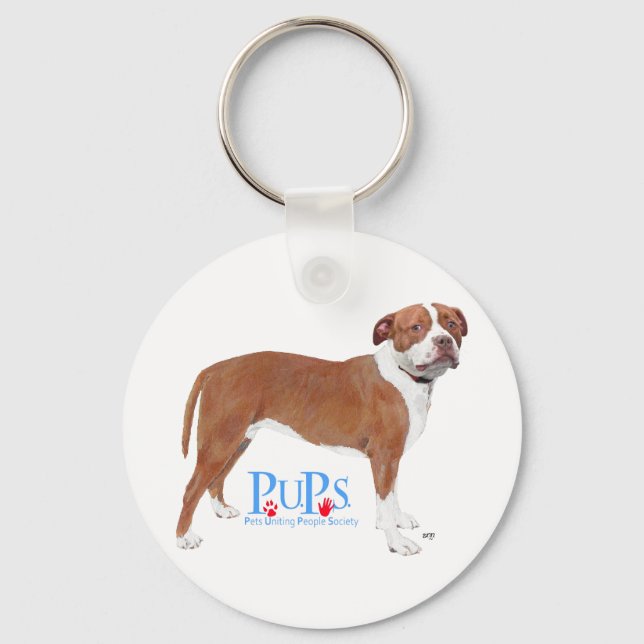 PUPs Rescued Pit Bull Key Ring (Front)