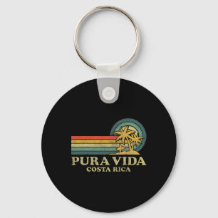 Pura Vida Beach Costa Rica Family Vacation Vintage Key Ring