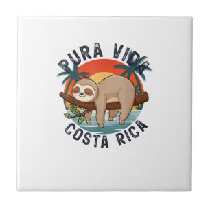 Pura Vida Beach Costa Rica Tropical Sunset Nature Tile