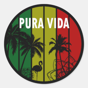 Pura vida classic round sticker