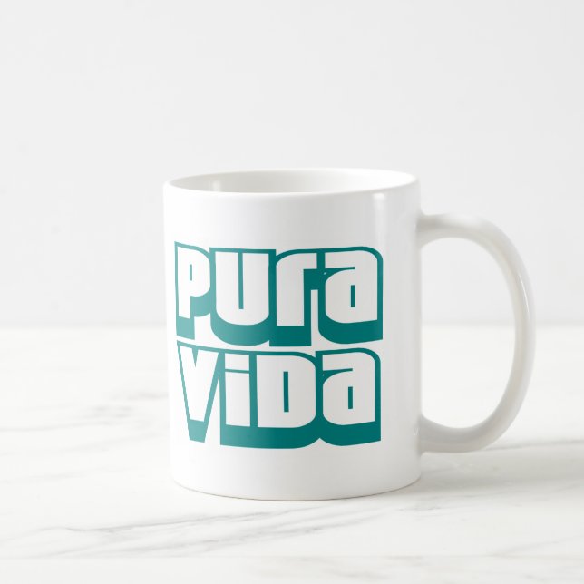 Pura Vida, Costa Rica Coffee Mug (Right)