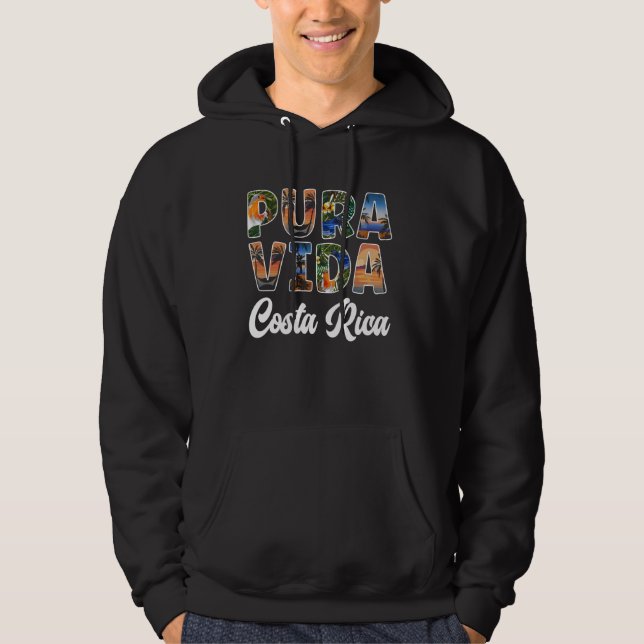Pura Vida Costa Rica Souvenir - Cool Central Ameri Hoodie (Front)