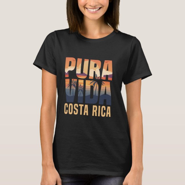 Pura Vida Costa Rica Tropical Beach Vibes Gift T-Shirt (Front)